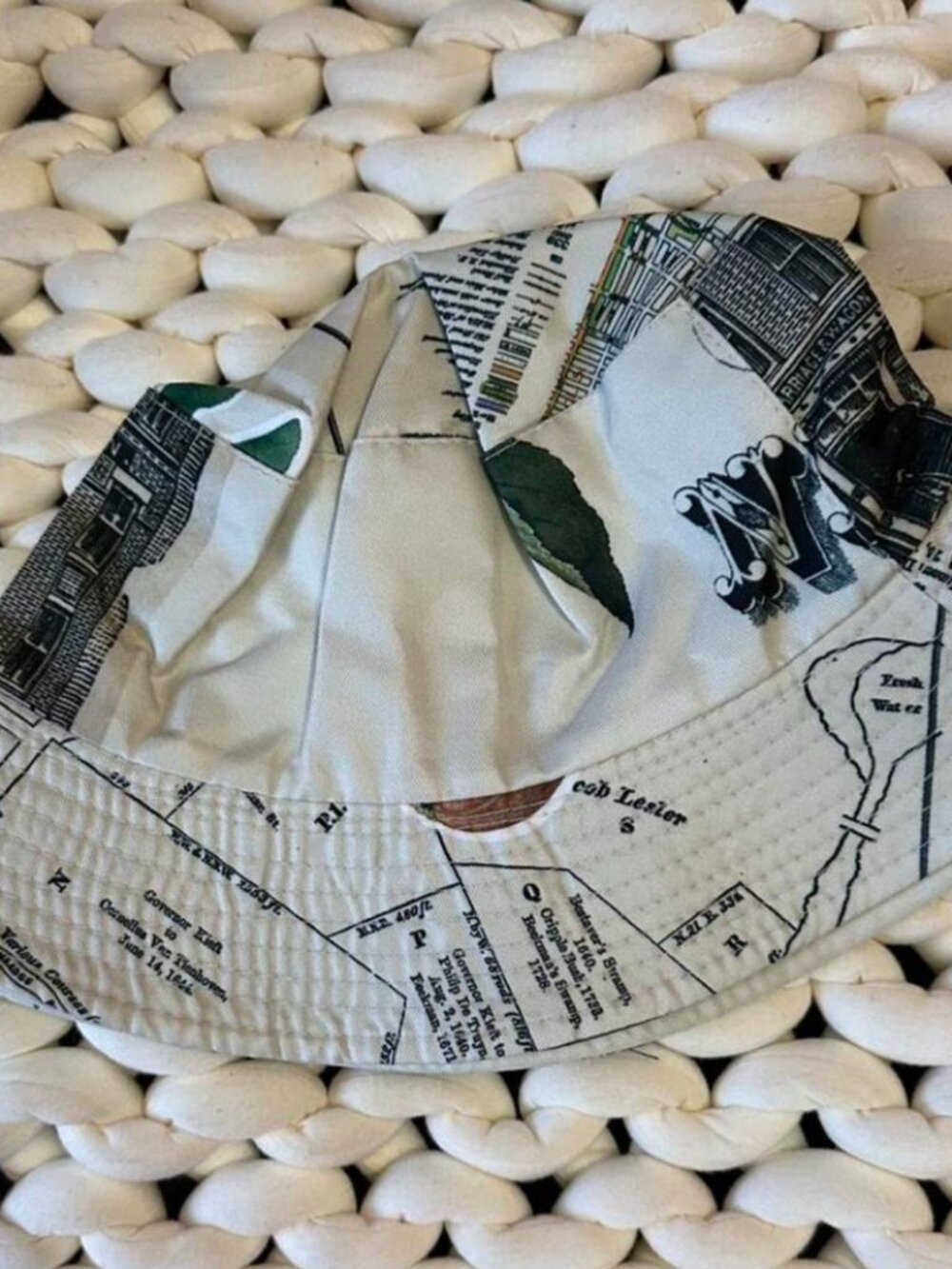 SHEIN x MONSE NYC Map Bucket Hat | Never Used | Vintage Aesthetic - Picture 5 of 6